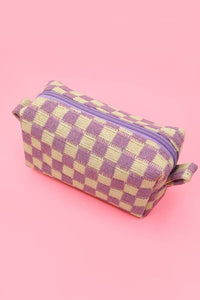 CHECKER MAKEUP COSMETIC POUCH BAG | 40P522
