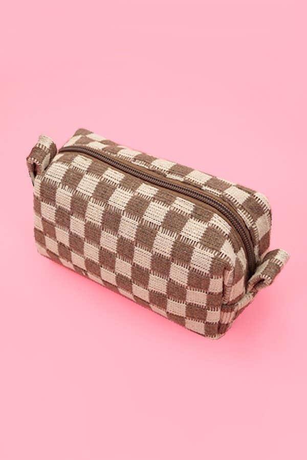 CHECKER MAKEUP COSMETIC POUCH BAG | 40P522
