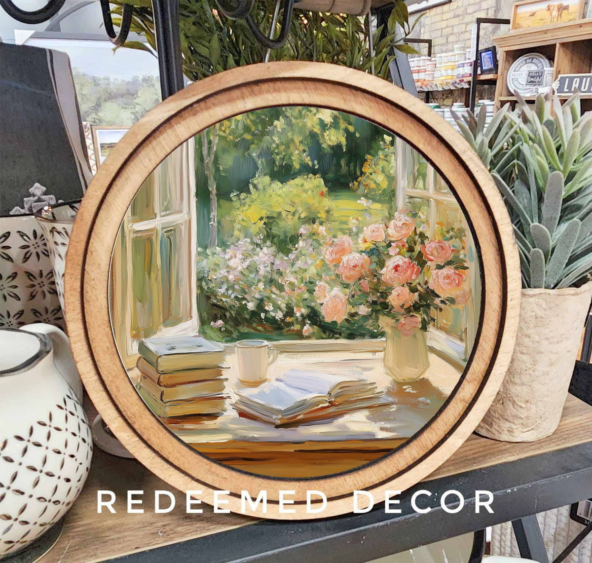 8" Round Spring Window Art
