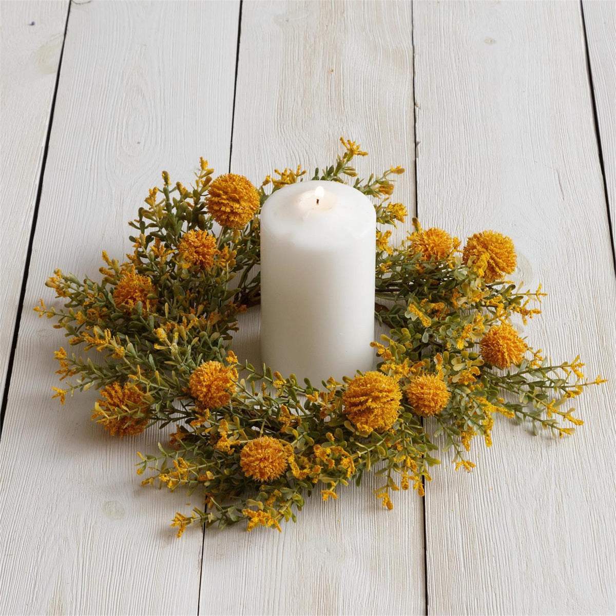 Yellow Button Wreath/Cangle Ring