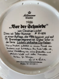 Vintage Seltmann Weiden Bor der Schmiede Christian Luckel Plate - Blacksmith