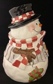 Snowman with Checkered Scarf and Vest by World Bazaars