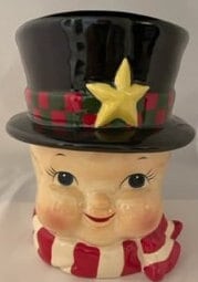 Aldik Snowman Cookie Jar (Chubby Baby Face)